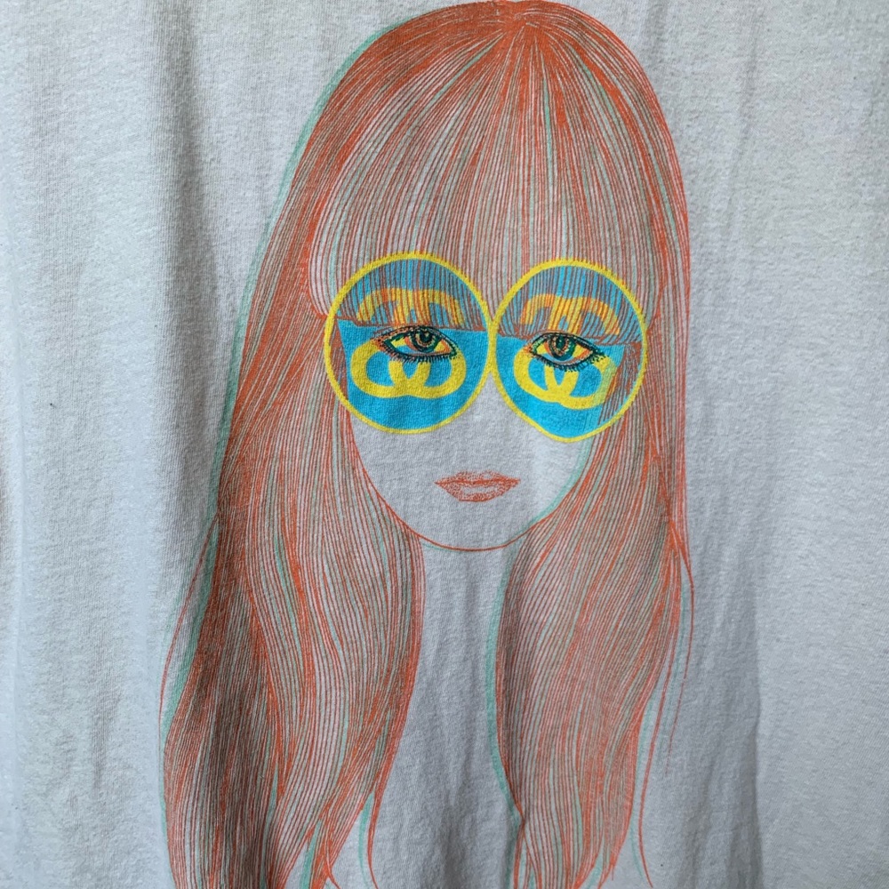 Host Pick! Stussy Girl Tee - Long Hair Sunglasses Sunnies Glasses Mod Cotton - Picture 3 of 8